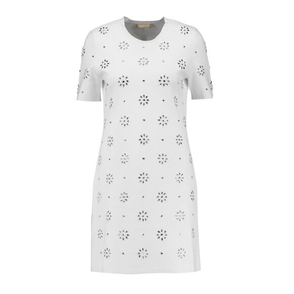 Michael Kors White Knit Crystal Mini Dress Women’s Size Medium MSRP: $1150 - Picture 1 of 10